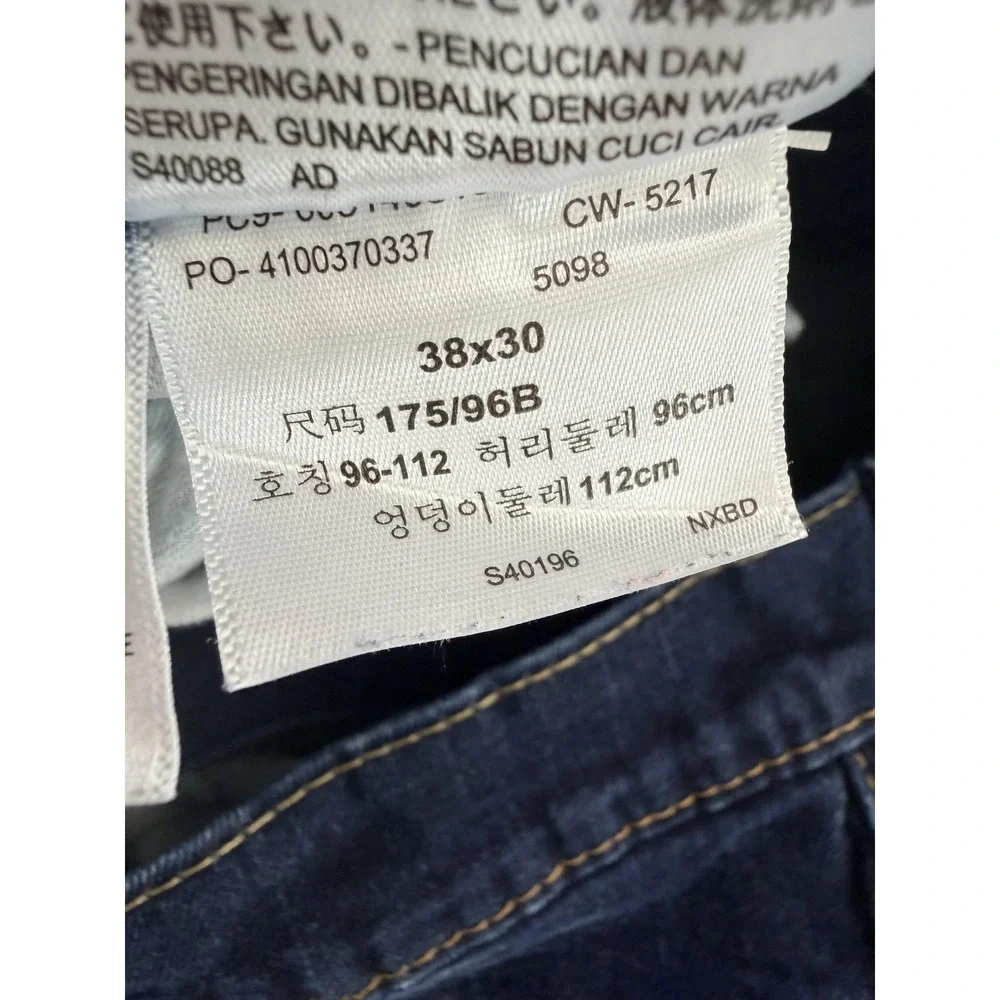 Levi's 514 Jeans Mens 38x30 Blue Dark Wash Regular Straight Denim Pants Casual